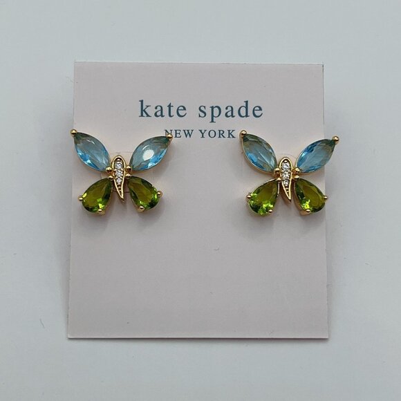 kate spade Gold Tone Butterfly Stud Earrings/NWOT - Picture 5 of 8